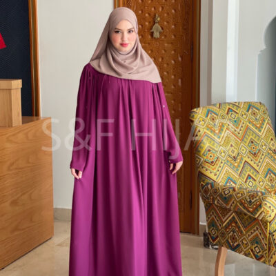 فستان طويل وردي غامق