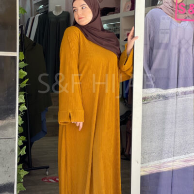عباية موجة أصفر غامق
