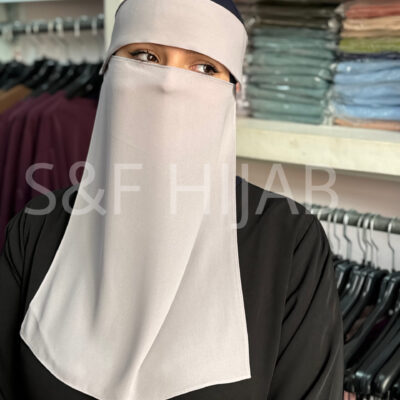نقاب مظلة رمادي فاتح