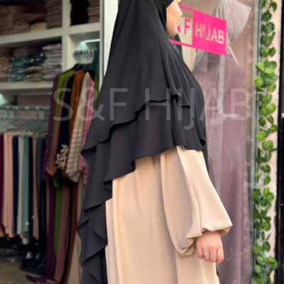 خمار طبقتين باللون الاسود