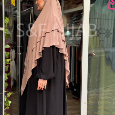 خمار طبقتين باللون الترابي