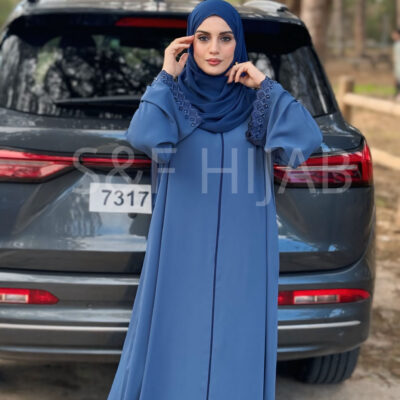 عباءة بلون ازرق الجينز